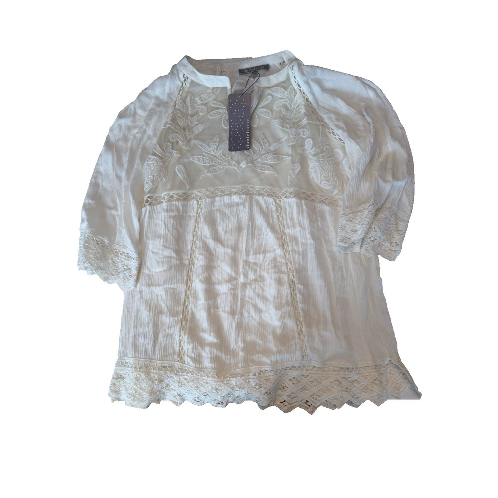Danielrainn Women's Size Small Stanbury Lace‎ Cotton Blend Tunic